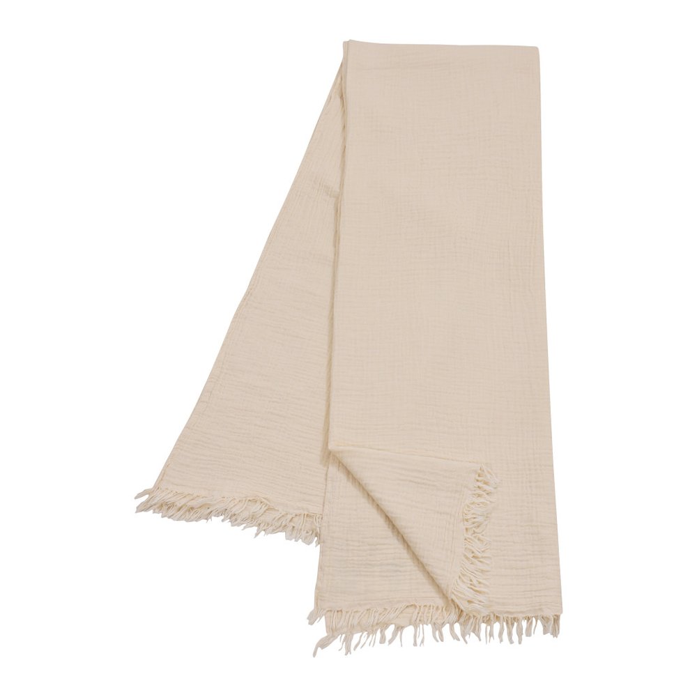 47" X 60" Aqua Cotton Woven Turkish Towel Throw Blanket with Fringe HomeRoots
