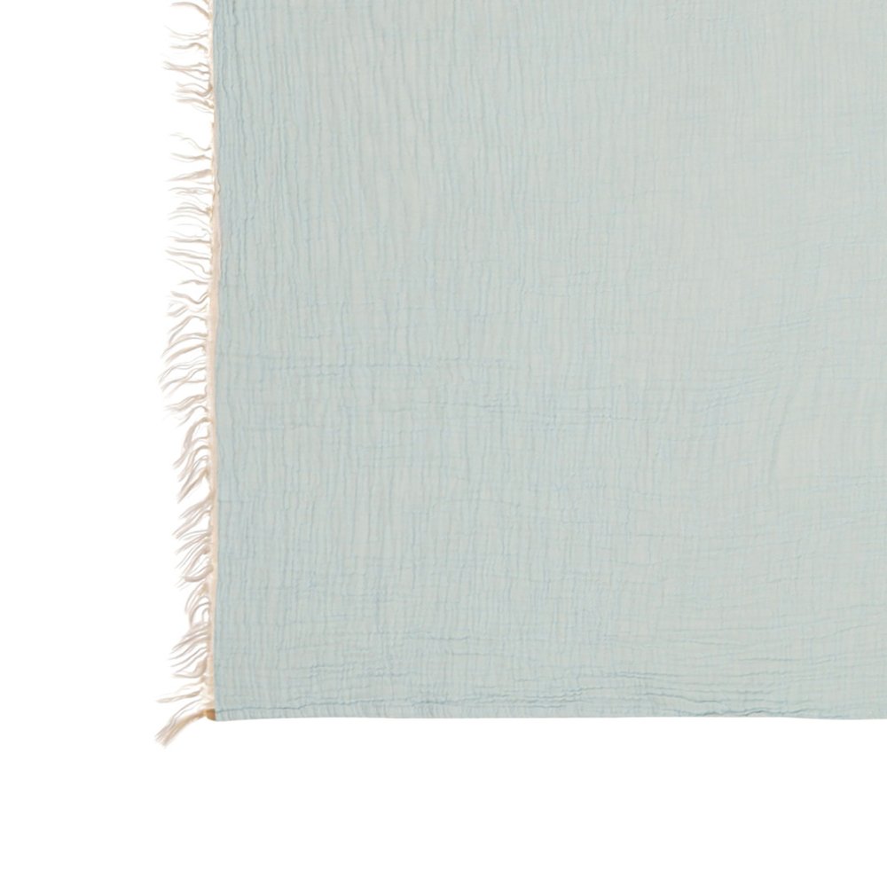 47" X 60" Aqua Cotton Woven Turkish Towel Throw Blanket with Fringe HomeRoots