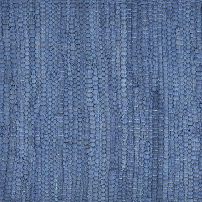 19" Set of Four Blue And Natural Solid With Border Cotton Placemats HomeRoots