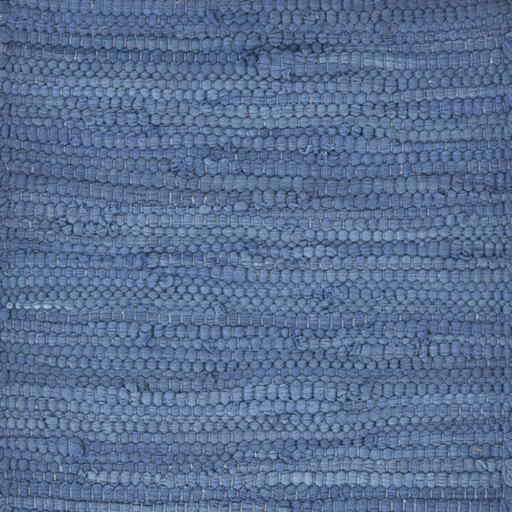 19" Set of Four Blue And Natural Solid With Border Cotton Placemats HomeRoots