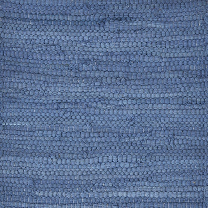19" Set of Four Blue And Natural Solid With Border Cotton Placemats HomeRoots