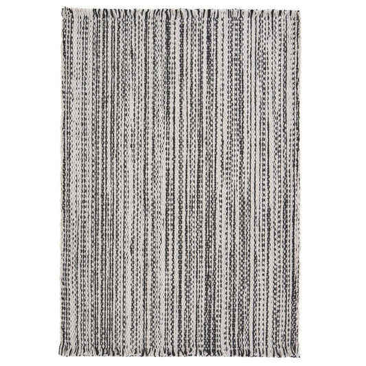 19" Set of Four Black And White Striped Cotton Placemats HomeRoots