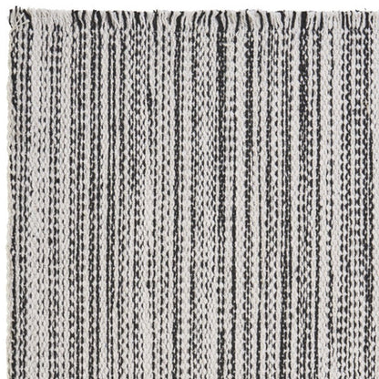 19" Set of Four Black And White Striped Cotton Placemats HomeRoots