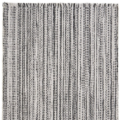 19" Set of Four Black And White Striped Cotton Placemats HomeRoots