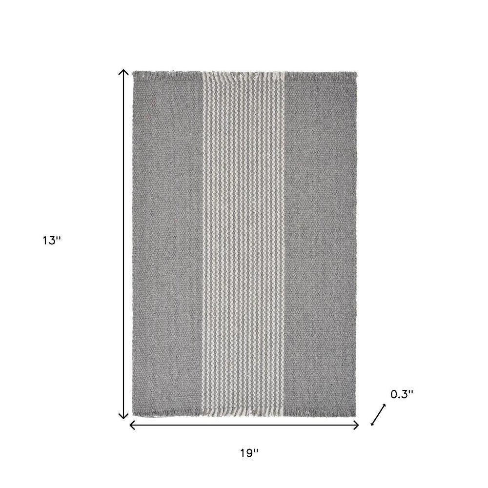 19" Set of Four Gray And White Striped Cotton Placemats HomeRoots