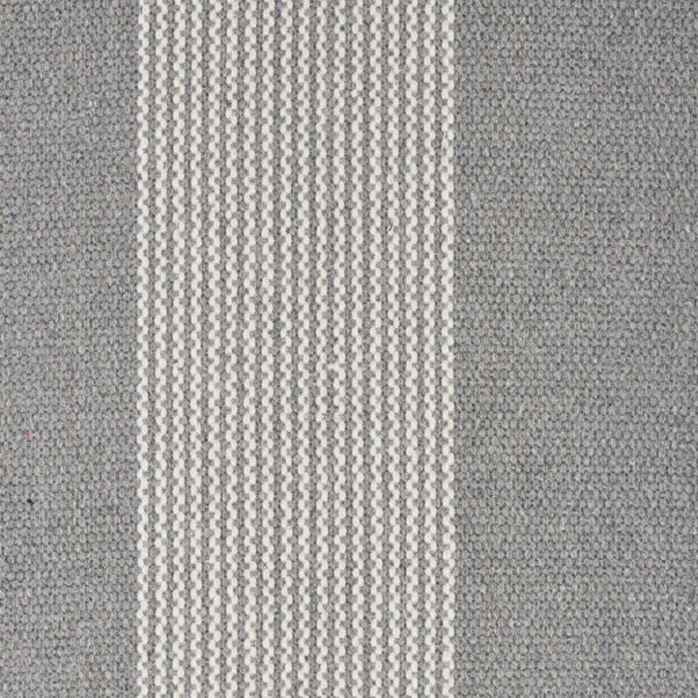 19" Set of Four Gray And White Striped Cotton Placemats HomeRoots