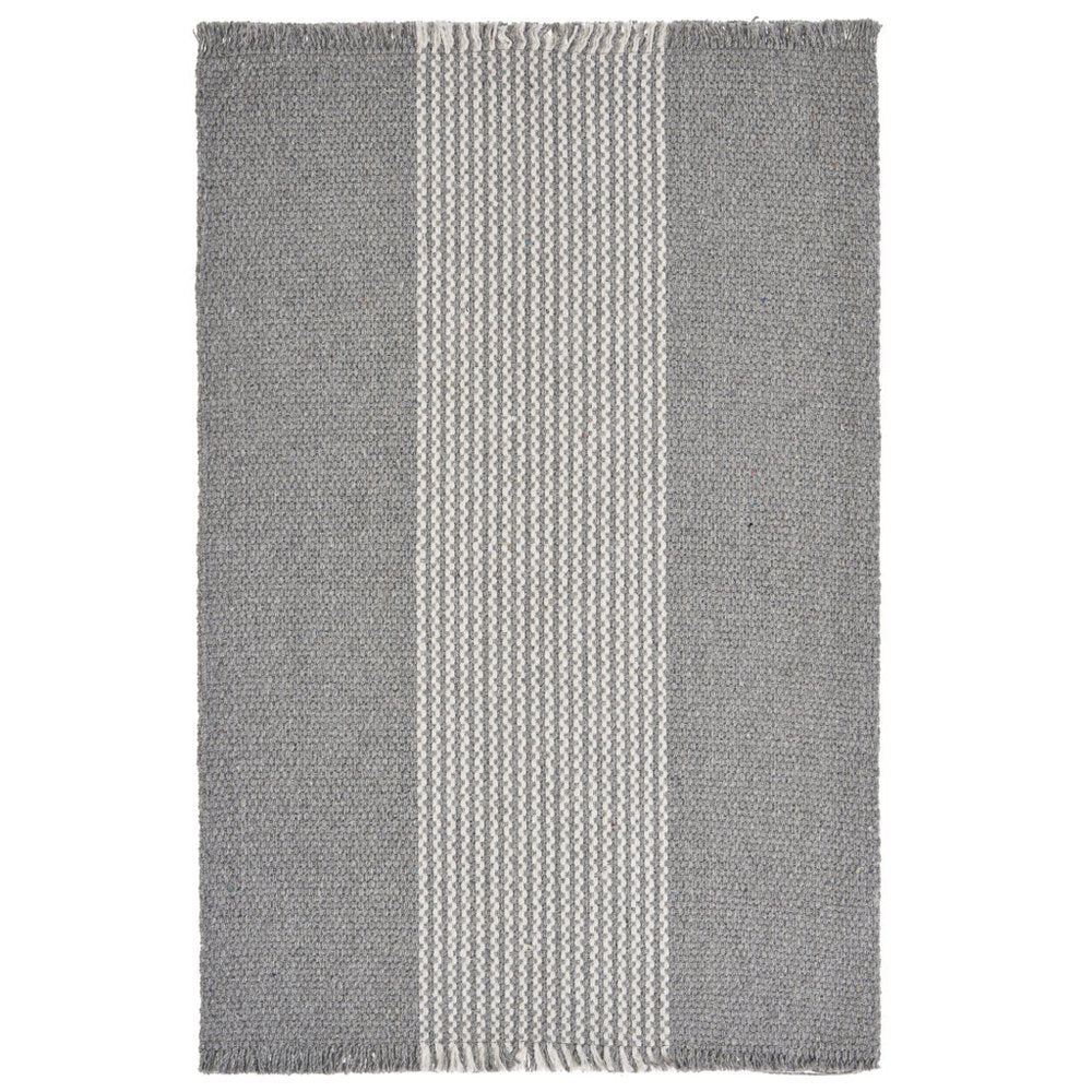 19" Set of Four Gray And White Striped Cotton Placemats HomeRoots