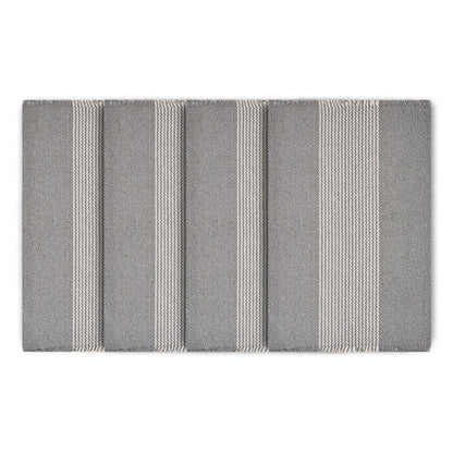 19" Set of Four Gray And White Striped Cotton Placemats HomeRoots