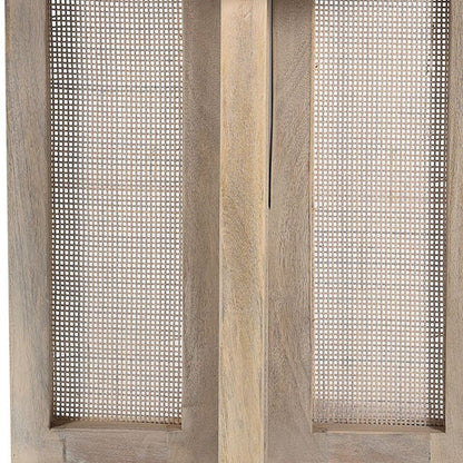 22" Natural Solid Wood And Rattan Round End Table HomeRoots