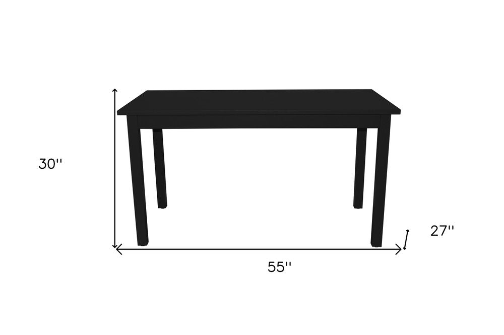 60" Black Solid Wood Dining Table HomeRoots