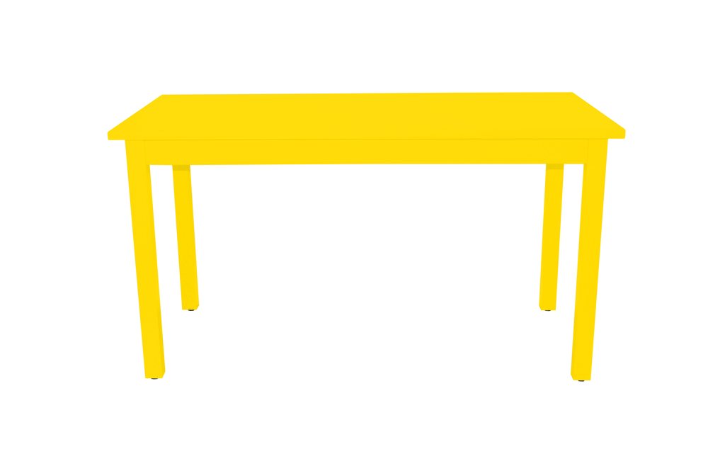 60" Yellow Solid Wood Dining Table HomeRoots