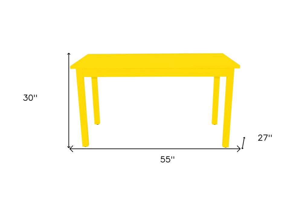 60" Yellow Solid Wood Dining Table HomeRoots