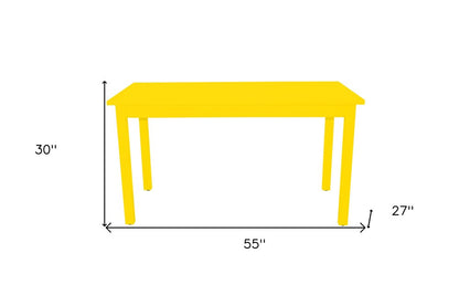 60" Yellow Solid Wood Dining Table HomeRoots