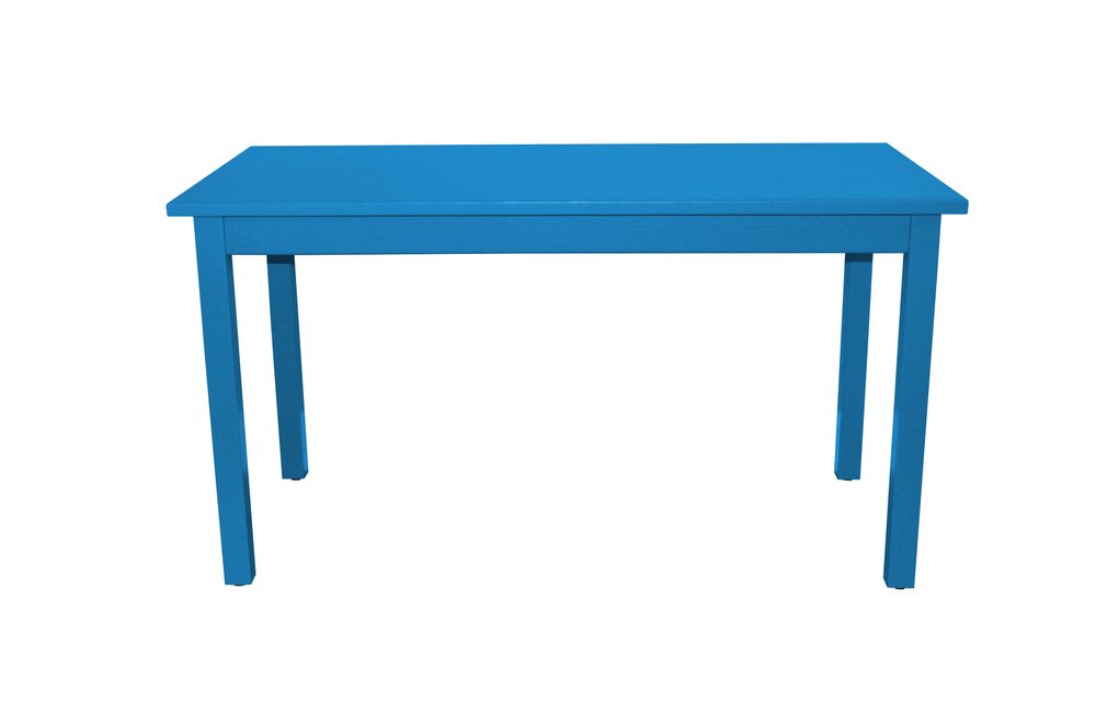 60" Caribbean Blue Solid Wood Dining Table HomeRoots