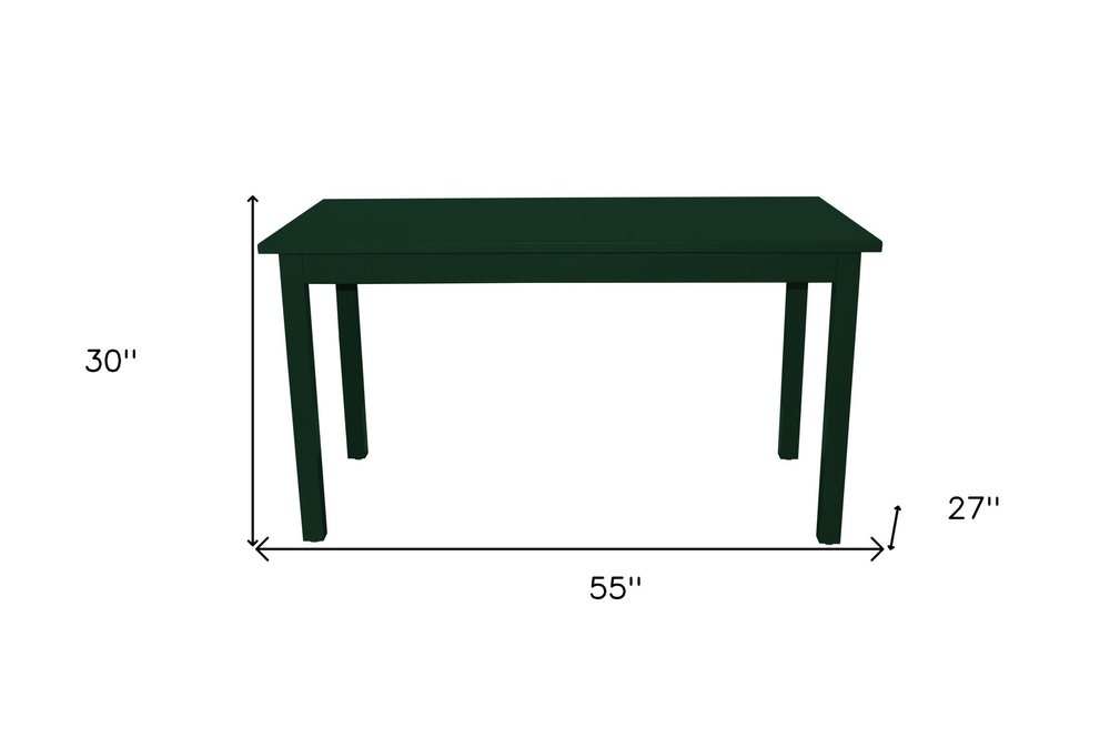60" Dark Green Solid Wood Dining Table HomeRoots
