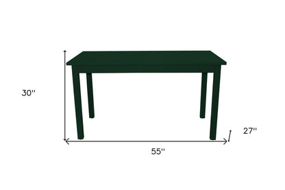 60" Dark Green Solid Wood Dining Table HomeRoots