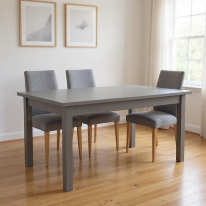 60" Gray Solid Wood Dining Table HomeRoots