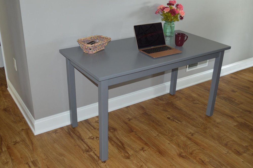 60" Gray Solid Wood Dining Table HomeRoots