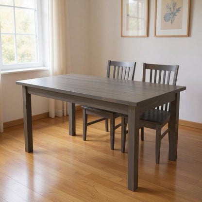 60" Gray Solid Wood Dining Table HomeRoots