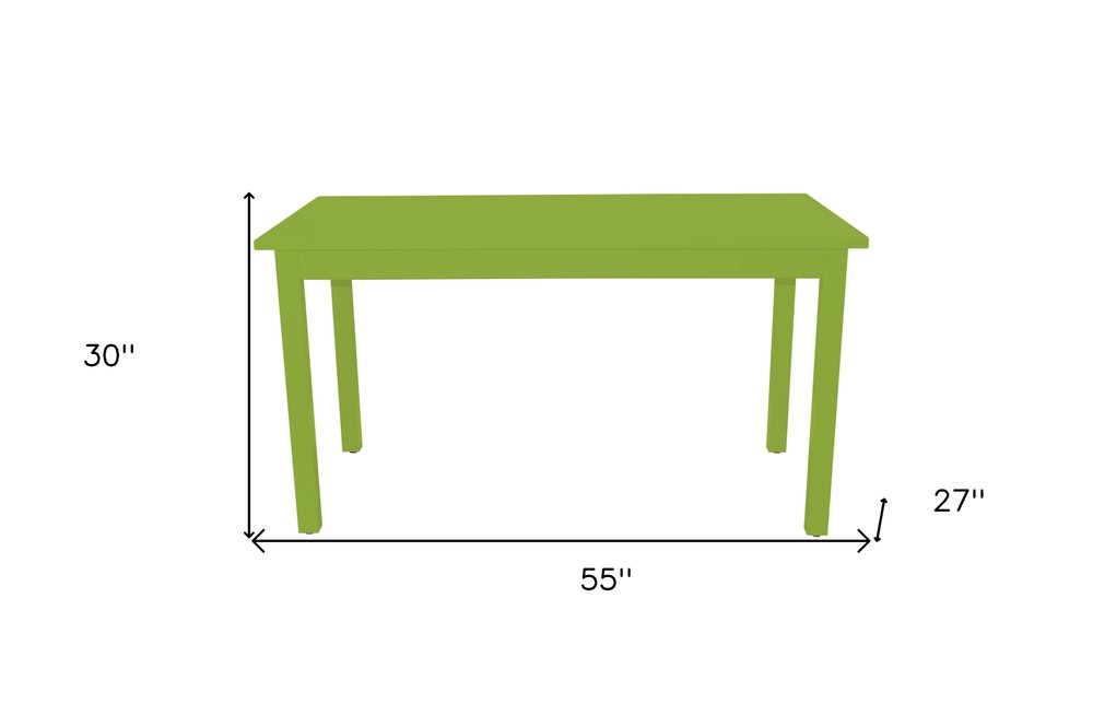 60" Chartreuse Solid Wood Dining Table HomeRoots