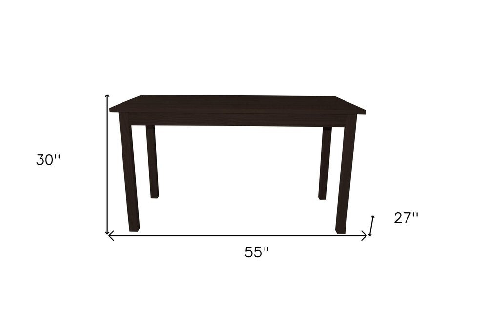 60" Dark Brown Solid Wood Dining Table HomeRoots