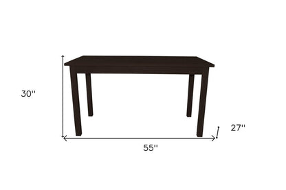 60" Dark Brown Solid Wood Dining Table HomeRoots