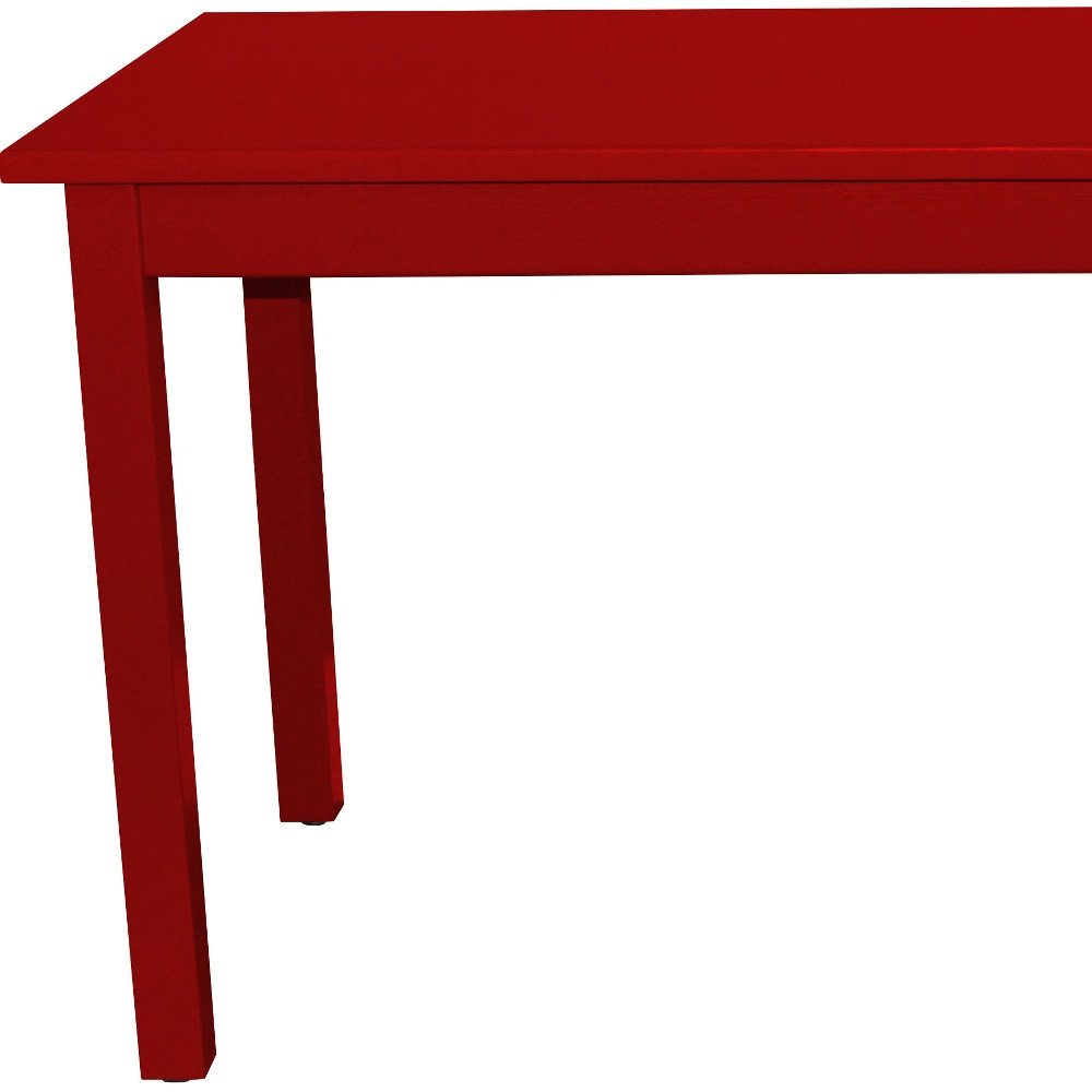 60" Fire Engine Red Solid Wood Dining Table HomeRoots