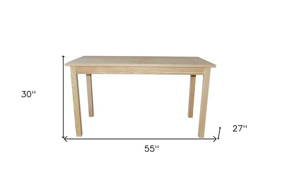 60" Natural Solid Wood Dining Table HomeRoots