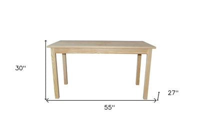 60" Natural Solid Wood Dining Table HomeRoots