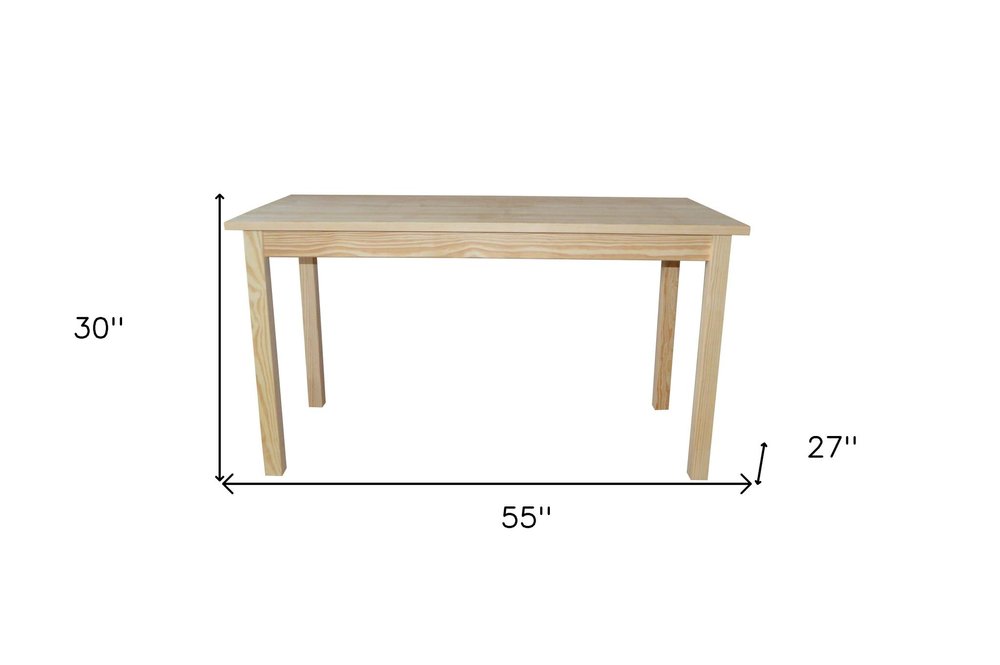60" Natural Solid Wood Dining Table HomeRoots