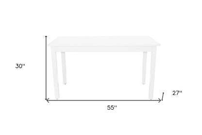 60" White Solid Wood Dining Table HomeRoots