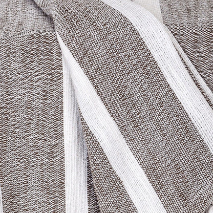 50" X 60" Charcoal Woven Cotton Striped Throw Blanket with Tassels HomeRoots