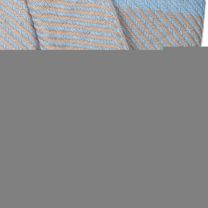 50" X 60" Blue Gray and Beige Woven Cotton Plaid Throw Blanket with Fringe HomeRoots