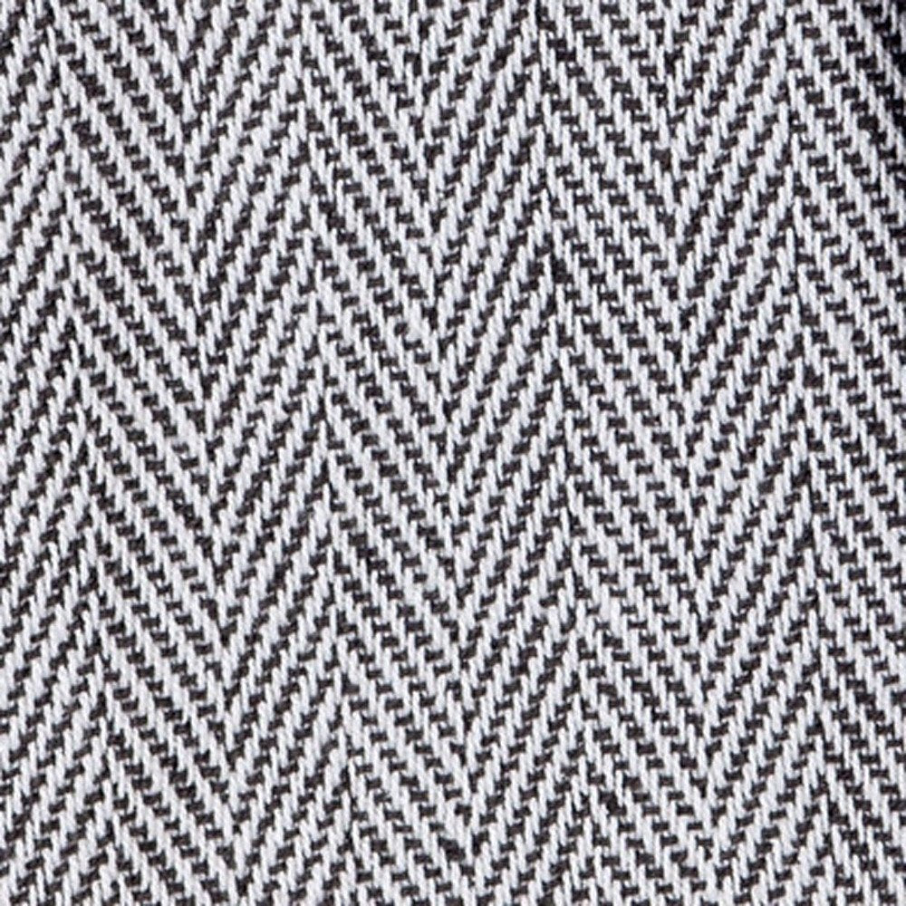 52" X 67" Gray and Ivory Woven Cotton Herringbone Throw Blanket with Fringe HomeRoots