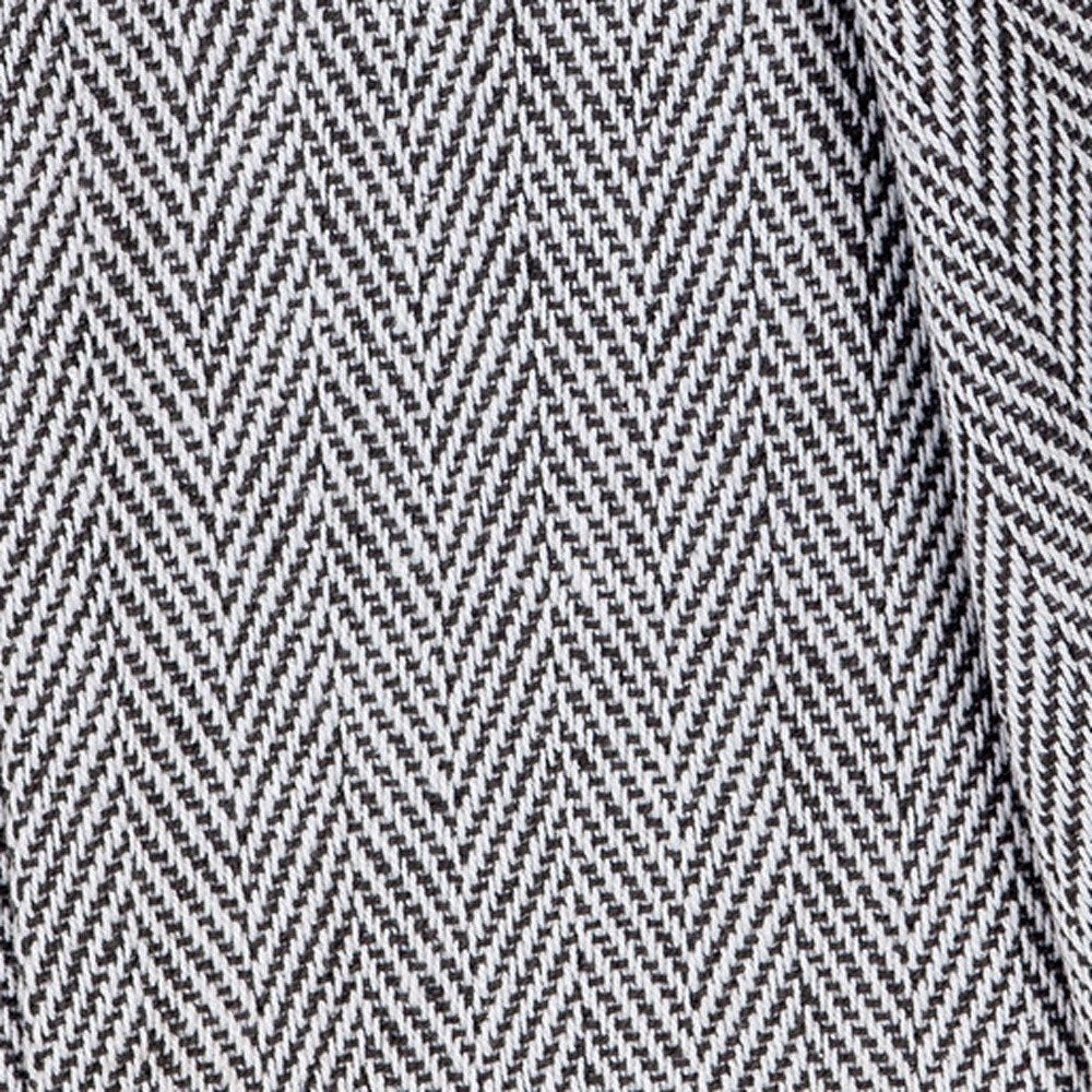 52" X 67" Gray and Ivory Woven Cotton Herringbone Throw Blanket with Fringe HomeRoots
