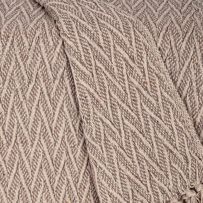 52" X 67" Brown Woven Cotton Chevron Throw Blanket with Fringe HomeRoots