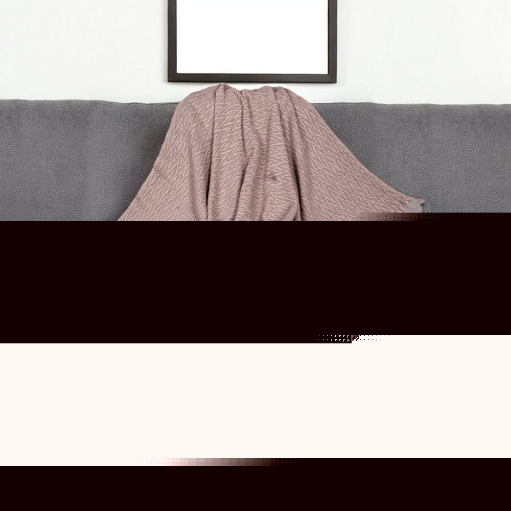 52" X 67" Brown Woven Cotton Chevron Throw Blanket with Fringe HomeRoots
