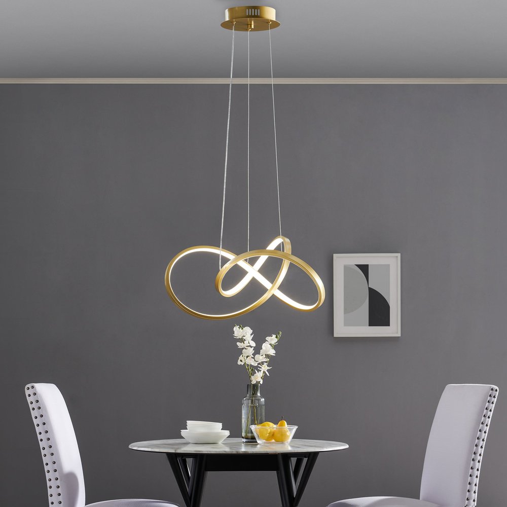 Gold Metal LED Dimmable Smart Enabled Chandelier HomeRoots