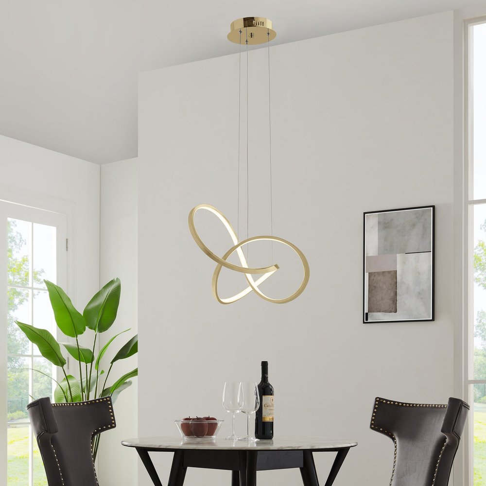 Gold Metal LED Dimmable Smart Enabled Chandelier HomeRoots