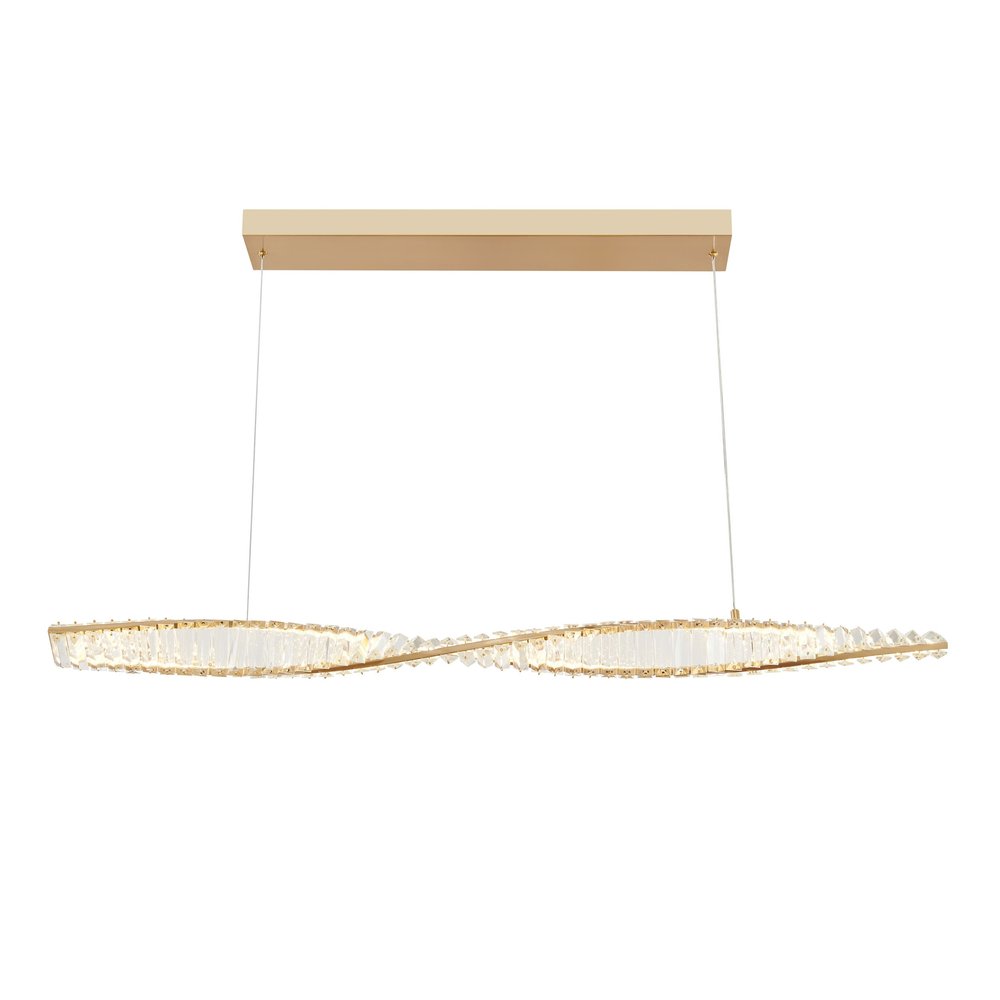 Gold And Clear Metal and Crystals LED Chandelier HomeRoots