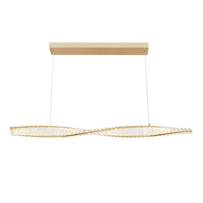 Gold And Clear Metal and Crystals LED Chandelier HomeRoots