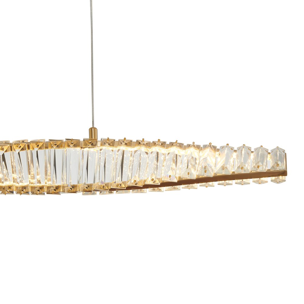 Gold And Clear Metal and Crystals LED Chandelier HomeRoots
