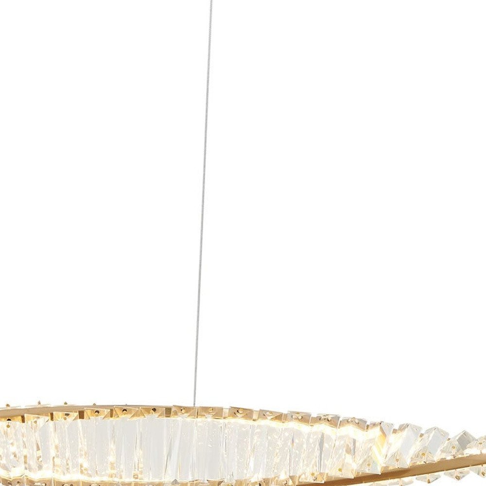 Gold And Clear Metal and Crystals LED Chandelier HomeRoots