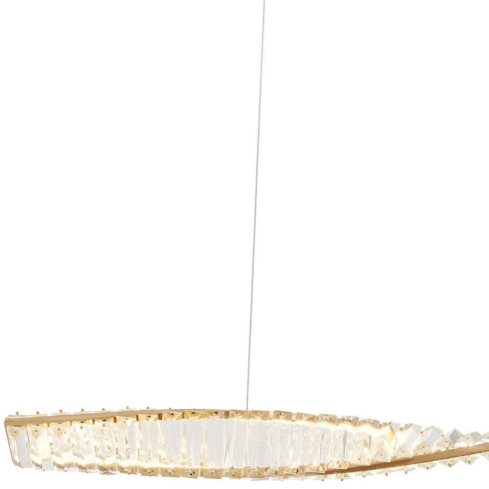 Gold And Clear Metal and Crystals LED Chandelier HomeRoots