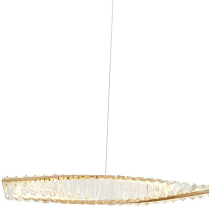Gold And Clear Metal and Crystals LED Chandelier HomeRoots