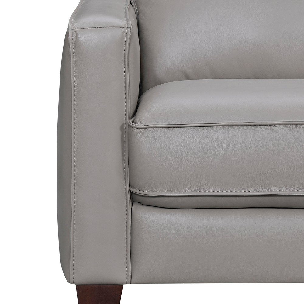 Gray Leather L Shaped Three Piece Corner Sectional HomeRoots