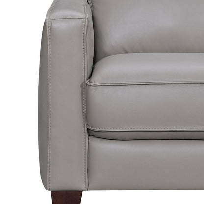Gray Leather L Shaped Three Piece Corner Sectional HomeRoots