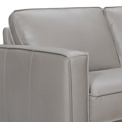 Gray Leather L Shaped Three Piece Corner Sectional HomeRoots