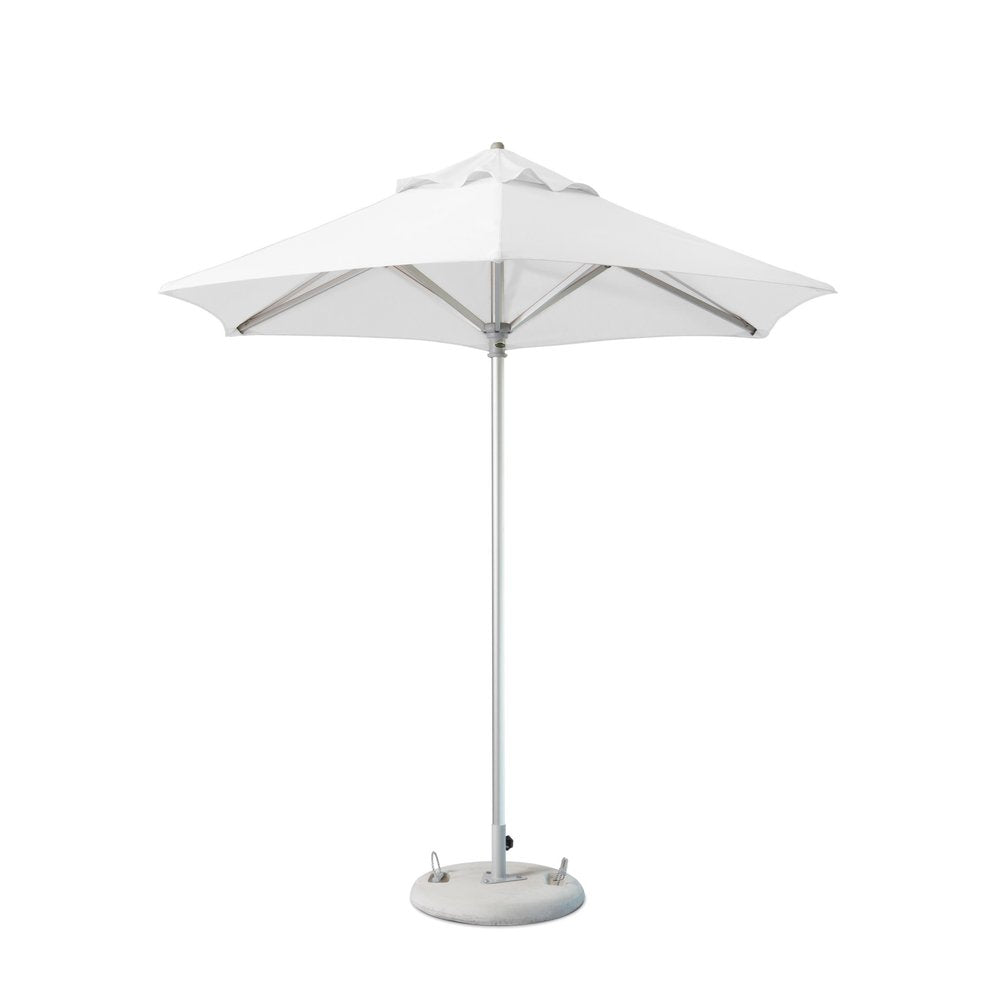 9' White Polyester Round Market Patio Umbrella — view 1