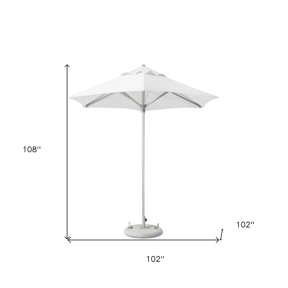 9' White Polyester Round Market Patio Umbrella — view 3